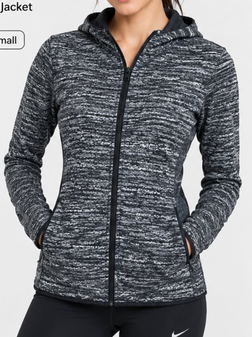 Nike Women's Size Small Therma Dri-FIT Training Hoodie Zip Up Gray Jacket